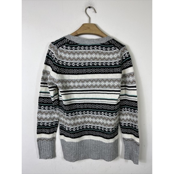 Old Navy Women's Lambs Wool Blend Fair Isle Pullover V Neck Sweater XS NWT $24 - Picture 4 of 7
